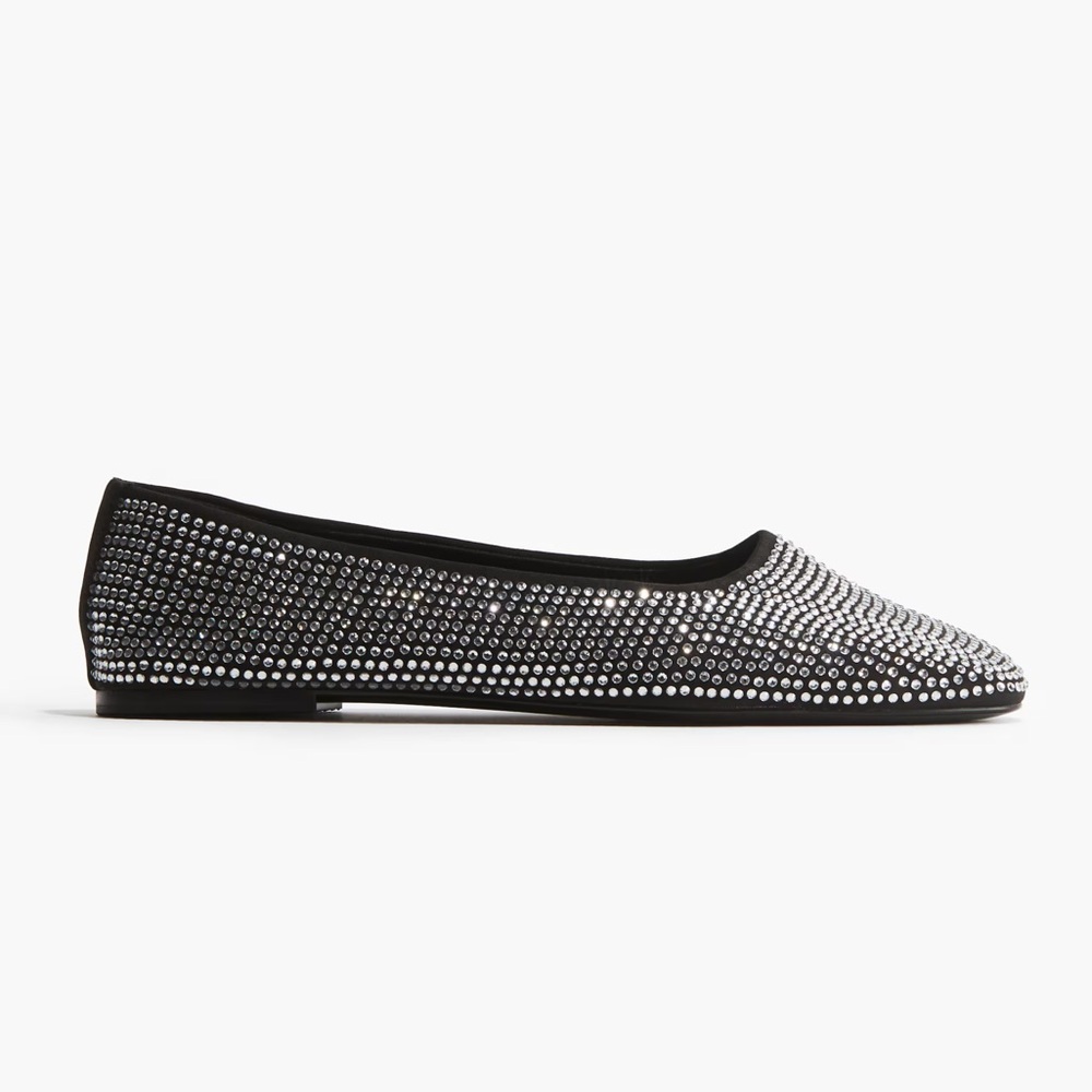 H&M Rhinestone-embellished ballet flats